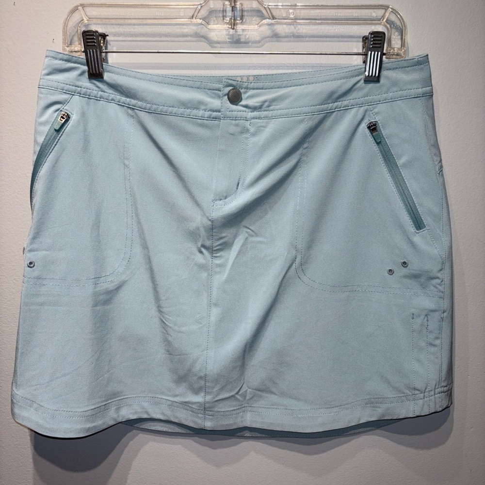 Light Blue Women's Active Skort with Zip Pockets